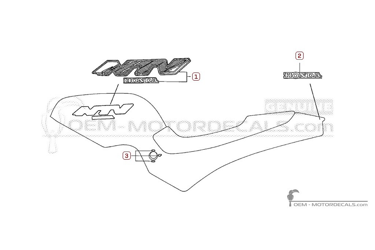Aufkleber für Honda NTV650 1997 • Honda OEM-Aufkleber