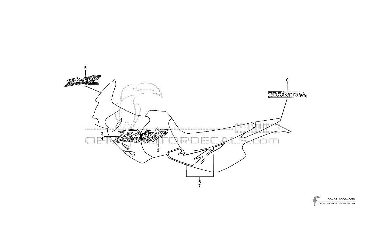 Stickers voor Honda NX650 DOMINATOR 1999 - Blauw • Honda OEM Stickers