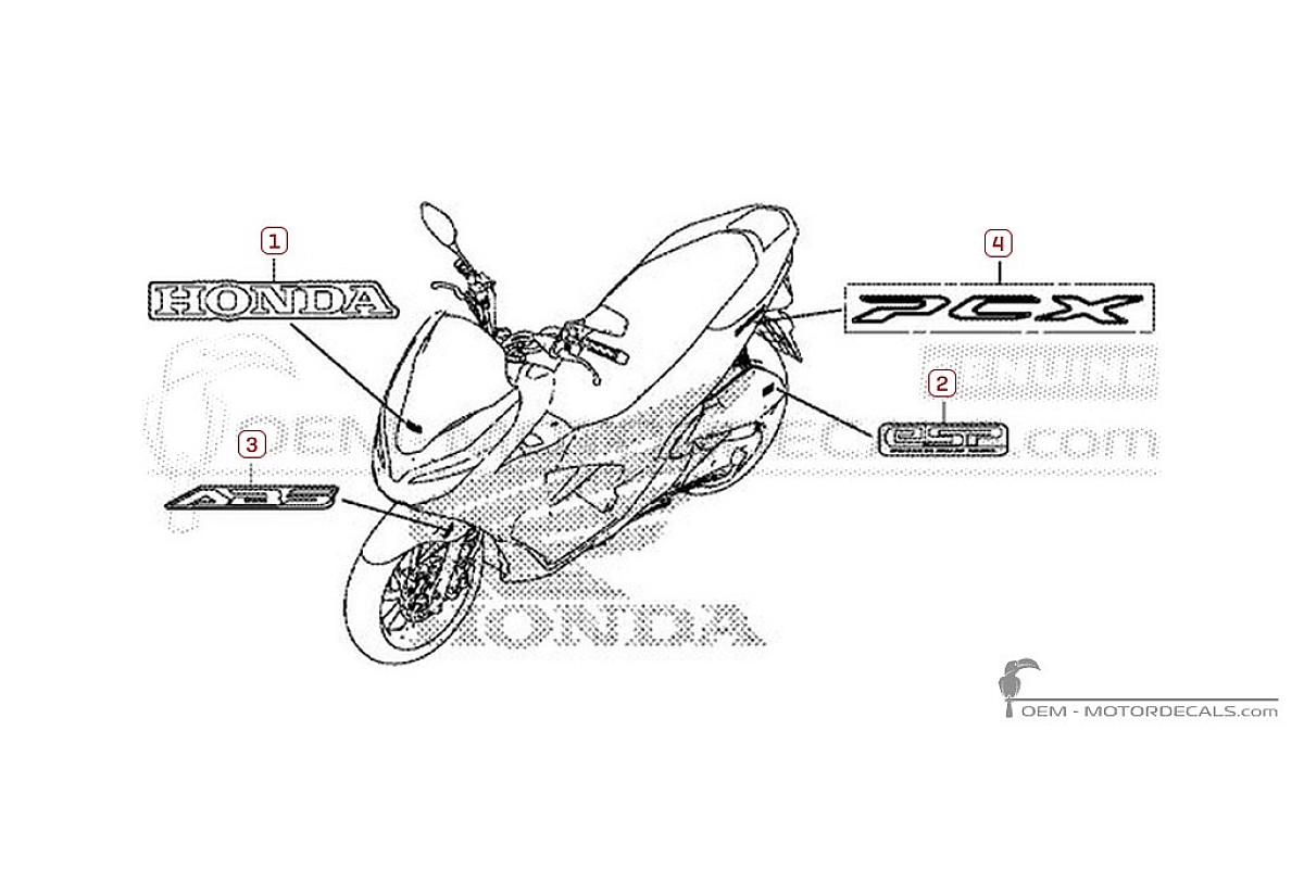 Decals for Honda PCX125 2019 • Honda OEM Decals