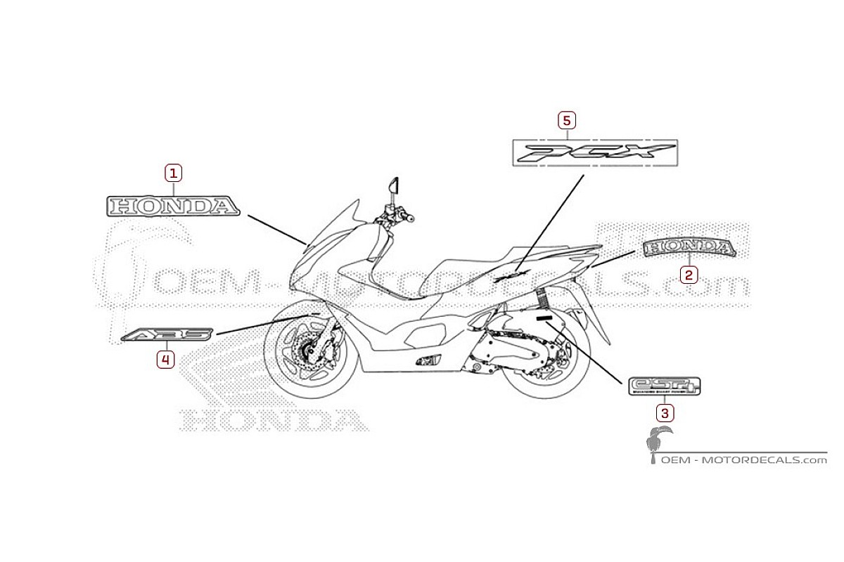 Decals for Honda PCX125 2021 • Honda OEM Decals