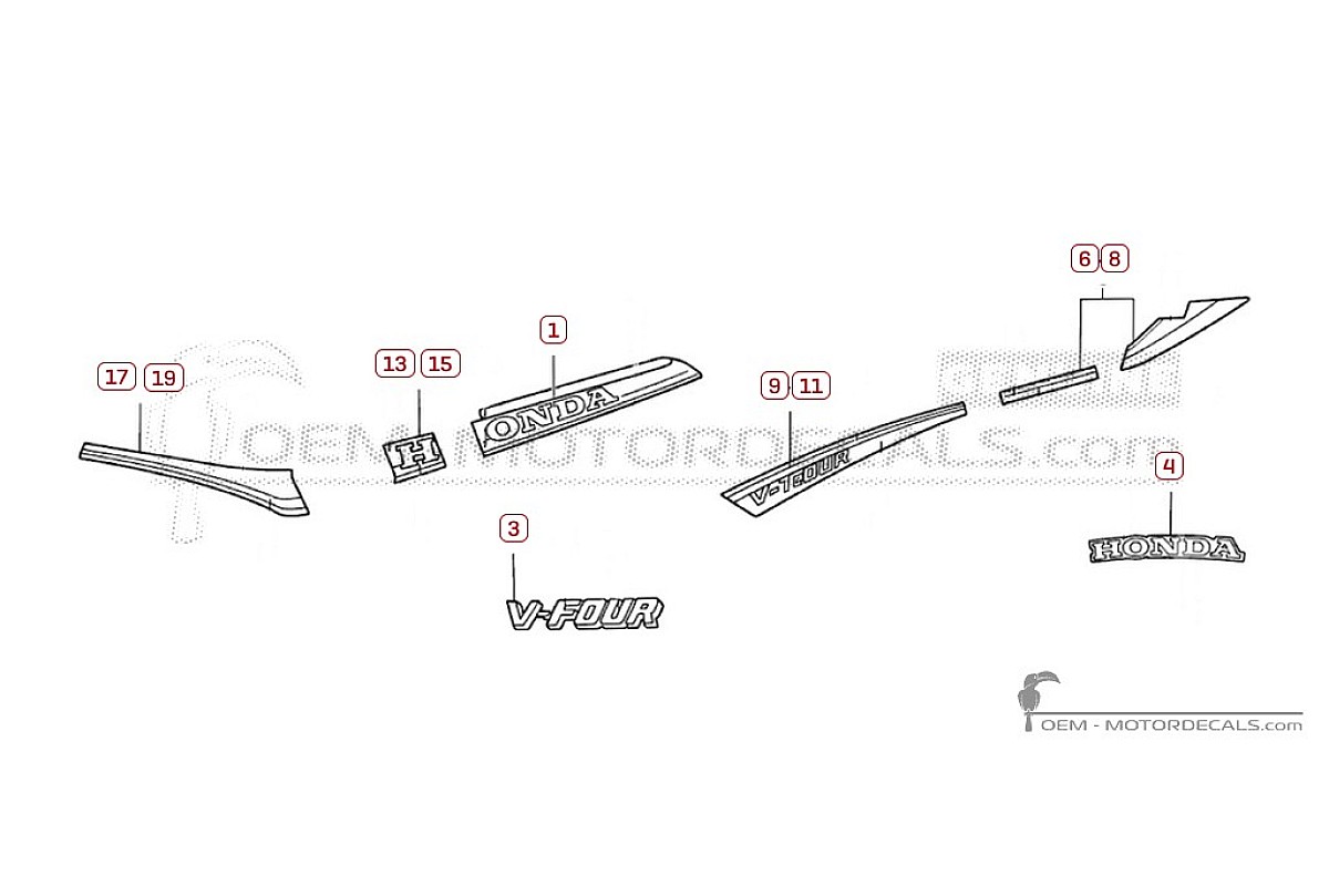 Autocollants pour Honda VF1000 F  1984 • Honda Autocollants OEM