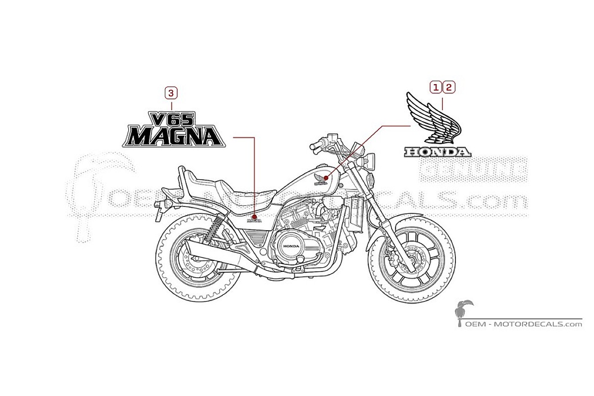 Aufkleber für Honda VF1100C MAGNA 1984 • Honda OEM-Aufkleber
