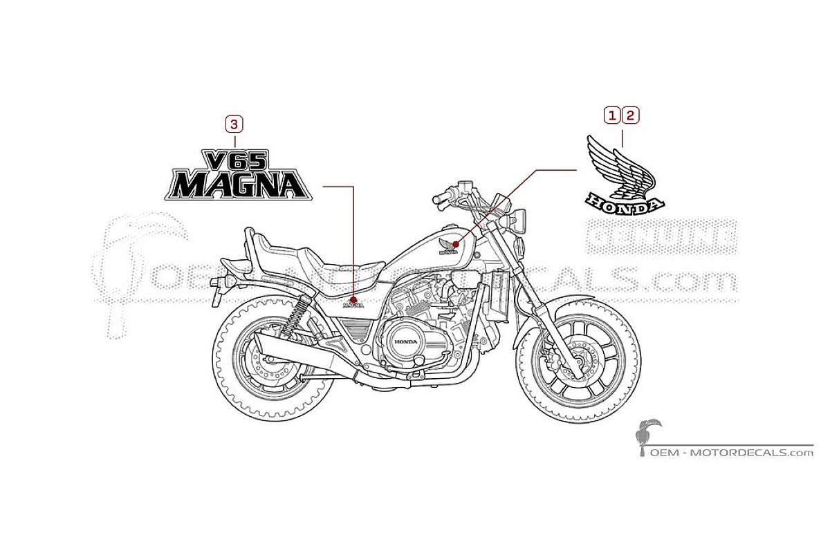 Adesivi per Honda VF1100C MAGNA 1985 • Honda Adesivi OEM
