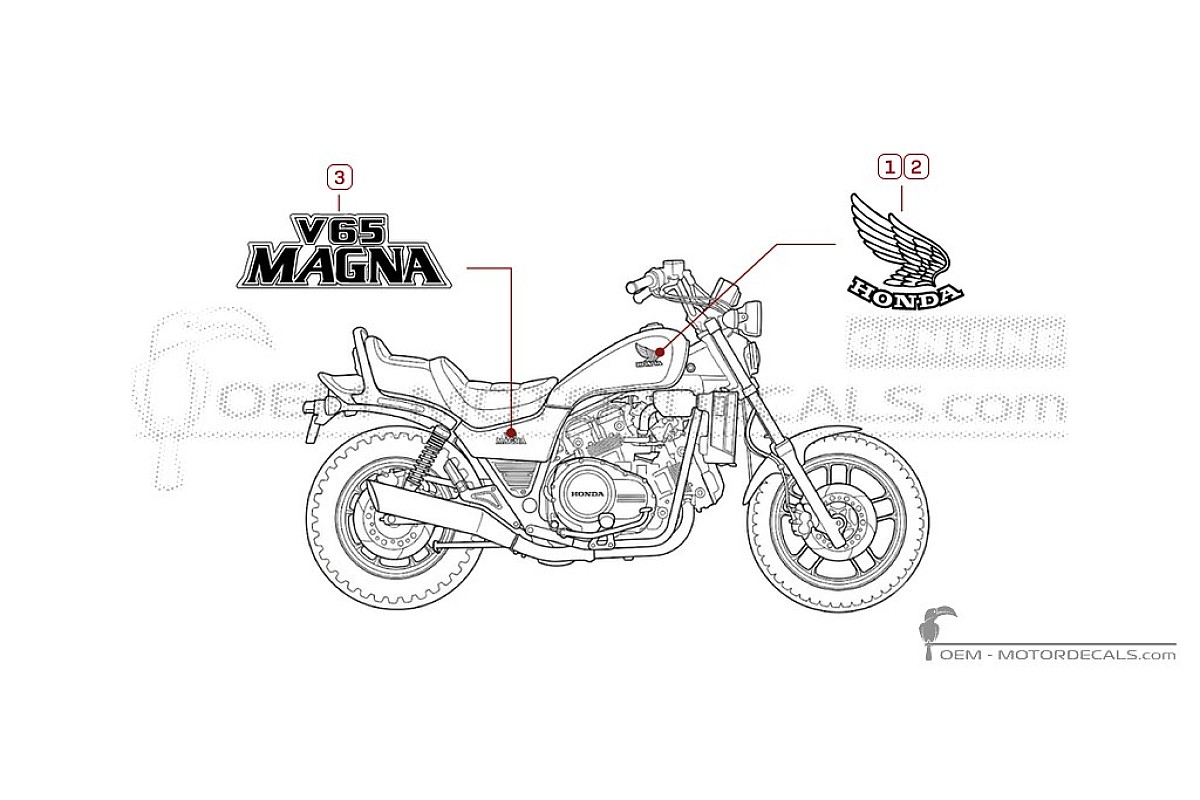 Adesivi per Honda VF1100C MAGNA 1986 • Honda Adesivi OEM