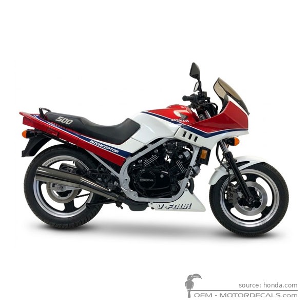 Decals for Honda VF500 F Interceptor 1985 • Honda OEM Decals