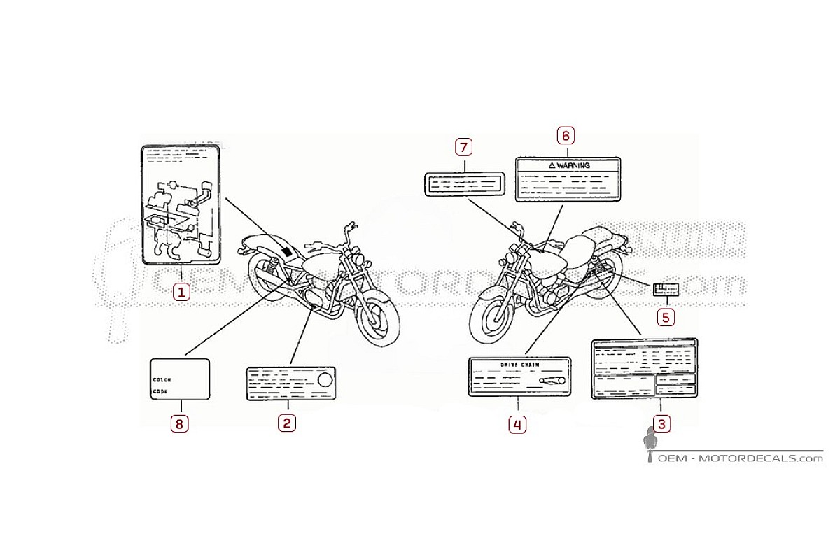 Stickers voor Waarschuwingslabels • Honda OEM Stickers