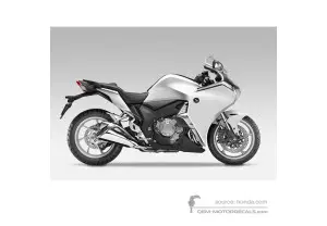 Stickers voor Honda VFR1200F 2010 - Wit • Honda OEM Stickers