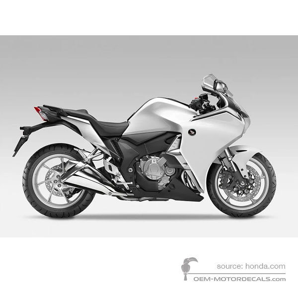 Decals for Honda VFR1200F 2011 - White • Honda OEM Decals