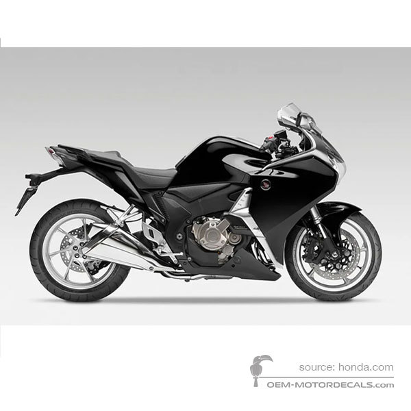 Decals for Honda VFR1200F 2011 - Black • Honda OEM Decals