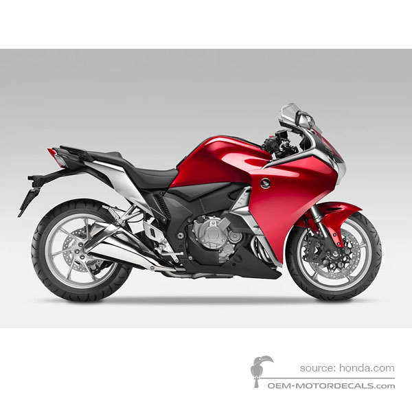 Pegatinas para Honda VFR1200F 2011 - Rojo • Honda Pegatinas OEM