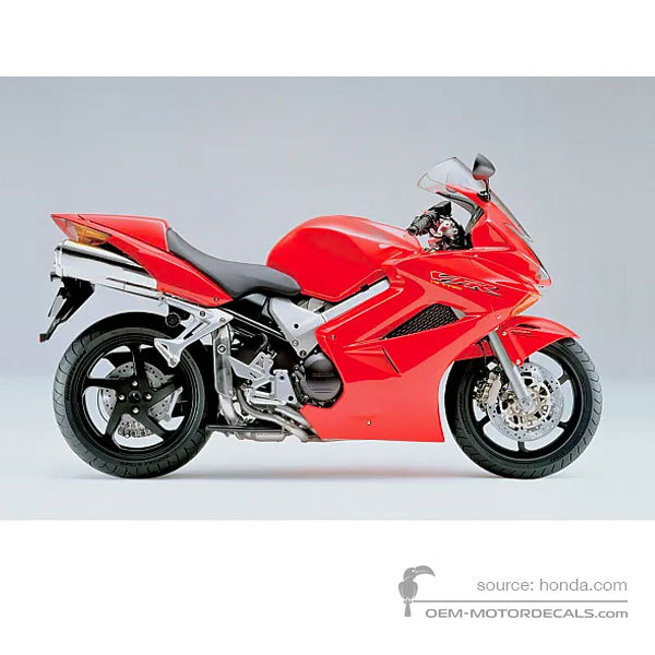 Decals for Honda VFR800 VTEC 2002 - Red • Honda OEM Decals