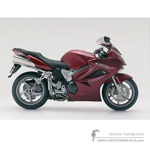 Pegatinas para Honda VFR800 VTEC 2006 - Rojo • Honda Pegatinas OEM