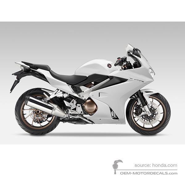 Autocollants pour Honda VFR800 2016 - Blanc • Honda Autocollants OEM