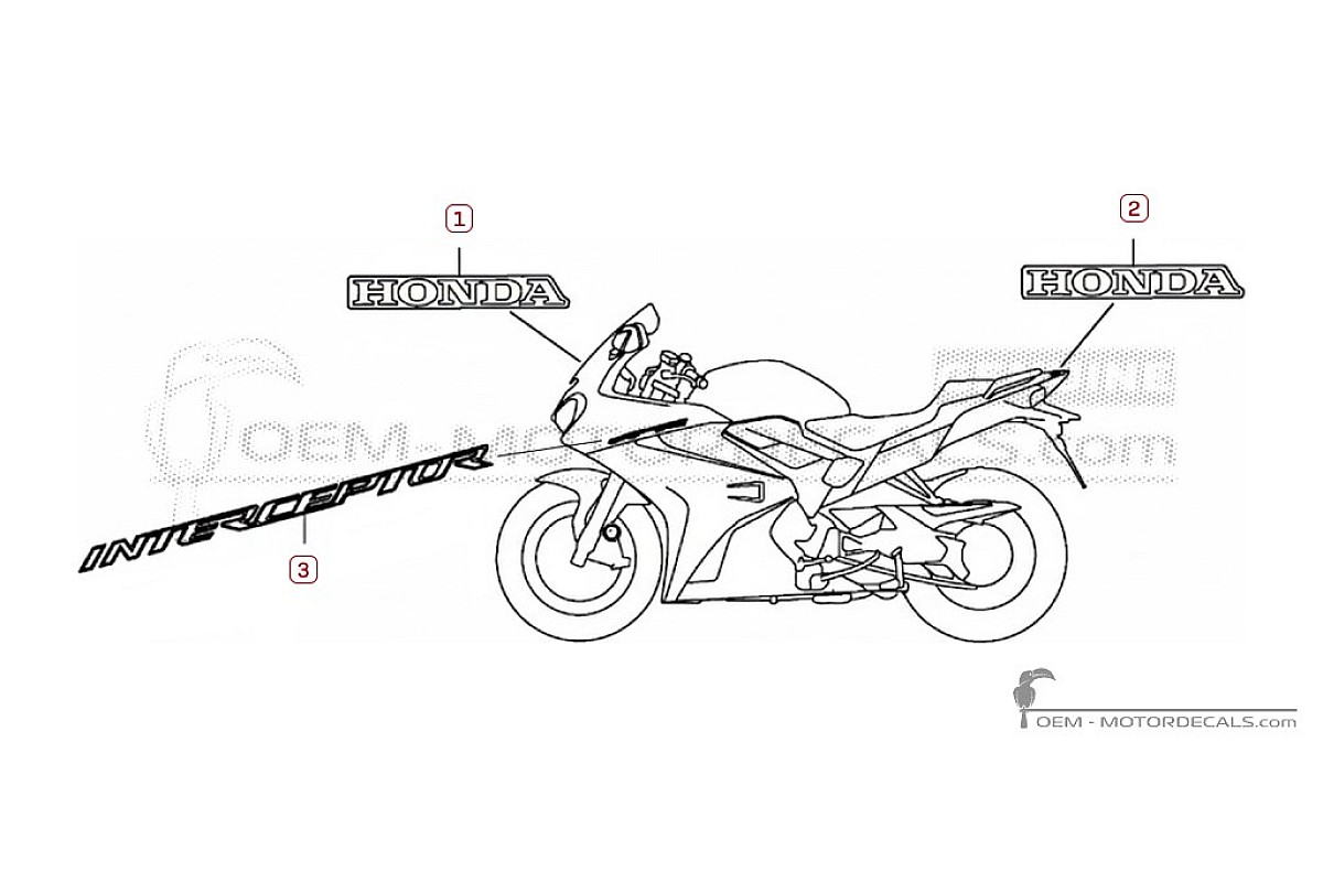 Pegatinas para Honda VFR800 INTERCEPTOR 2015 • Honda Pegatinas OEM