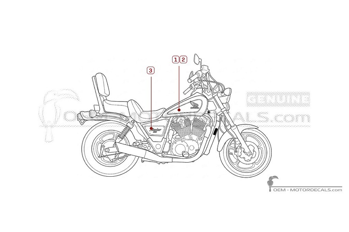 Pegatinas para Honda VT1100 SHADOW 1985 • Honda Pegatinas OEM