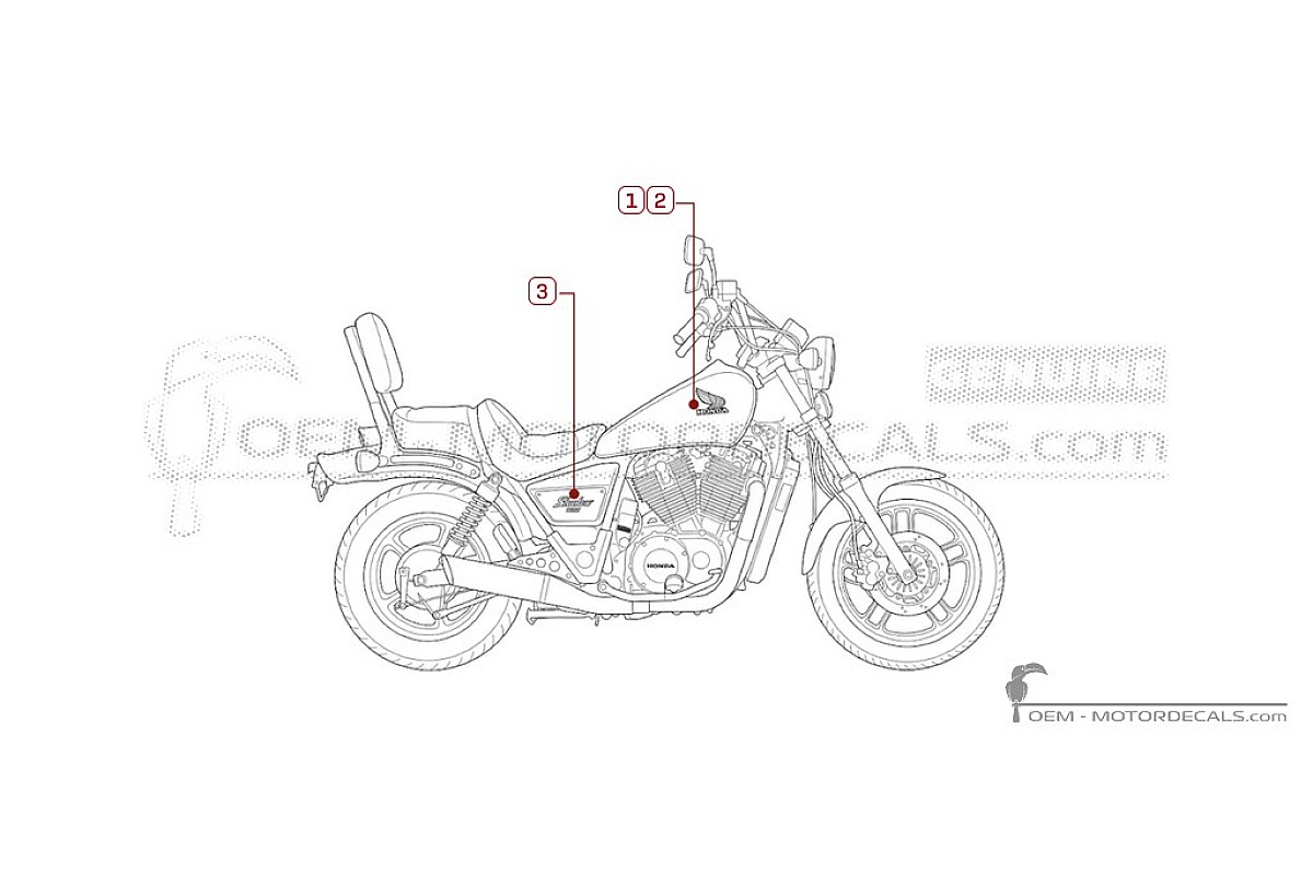 Pegatinas para Honda VT1100 SHADOW 1986 • Honda Pegatinas OEM