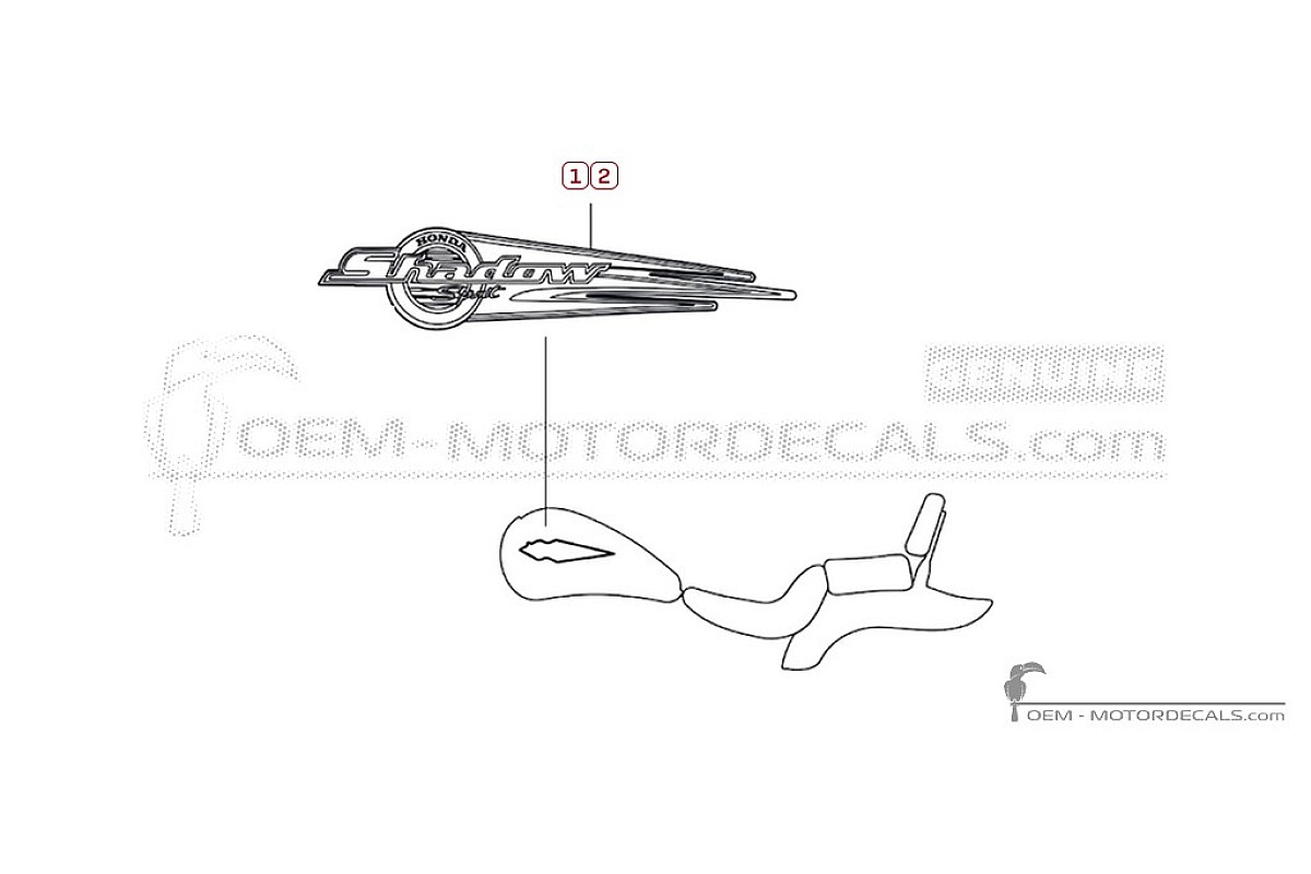 Pegatinas para Honda VT1100 SHADOW Spirit 1999 • Honda Pegatinas OEM