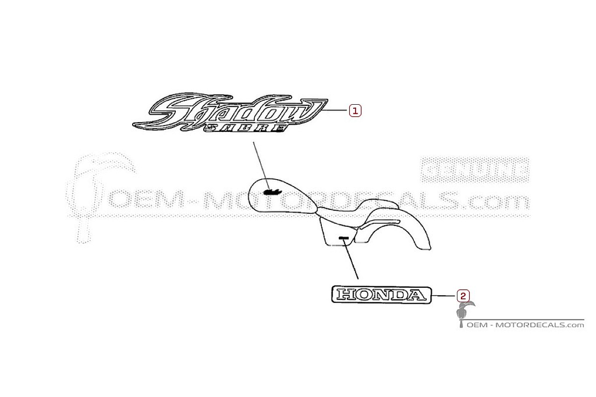 Autocollants pour Honda VT1100 SHADOW Sabre 2006 • Honda Autocollants OEM