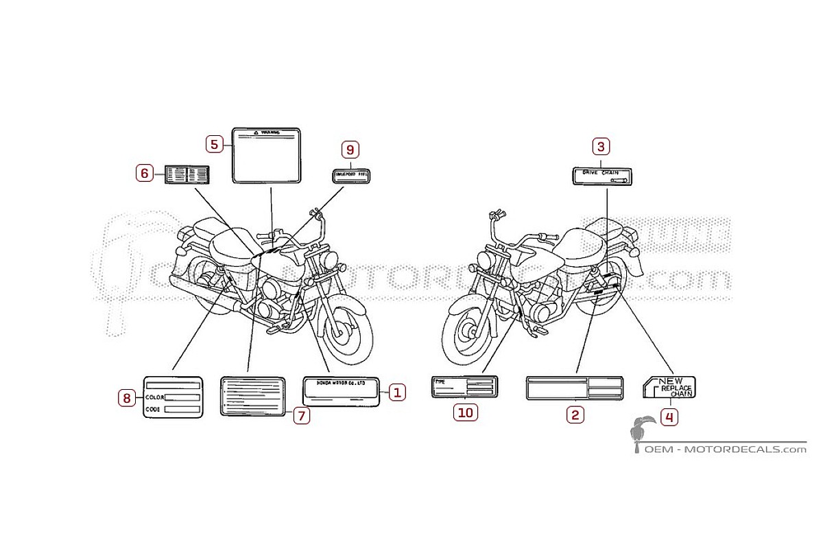 Pegatinas para Etiquetas de precaución • Honda Pegatinas OEM