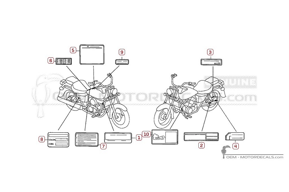 Stickers voor Waarschuwingslabels • Honda OEM Stickers