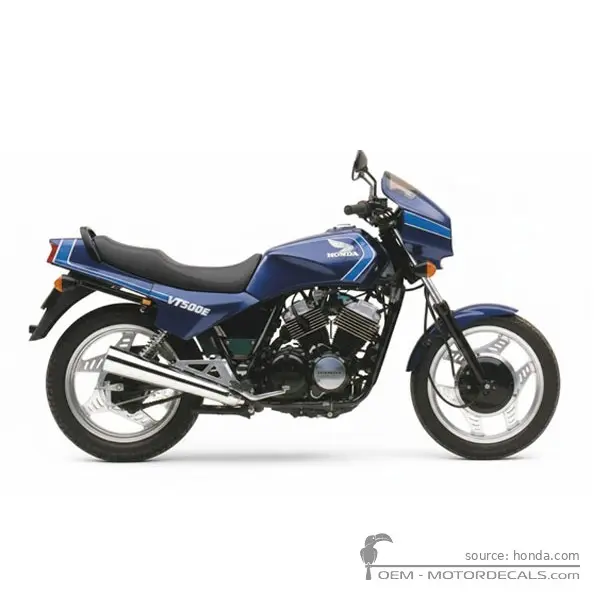 Honda VT500 E Euro 1985 - Pearl Siren Blue PB123 P