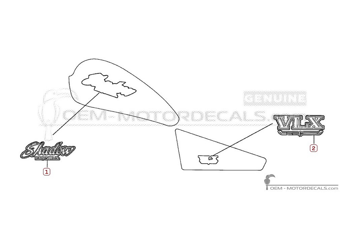 Aufkleber für Honda VT600C SHADOW 1991 • Honda OEM-Aufkleber