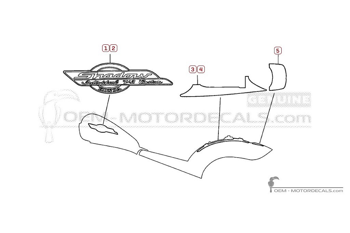 Aufkleber für Honda VT600C SHADOW 1997 • Honda OEM-Aufkleber