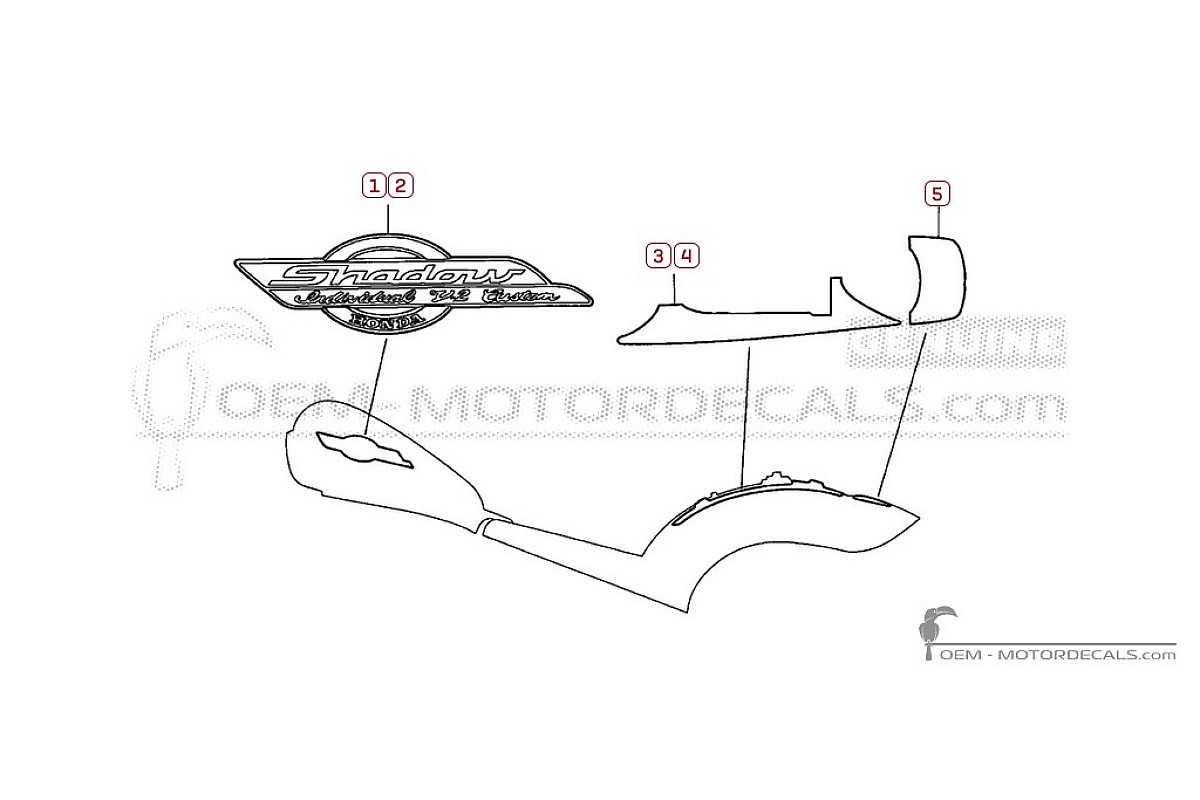 Aufkleber für Honda VT600C SHADOW 1997 • Honda OEM-Aufkleber