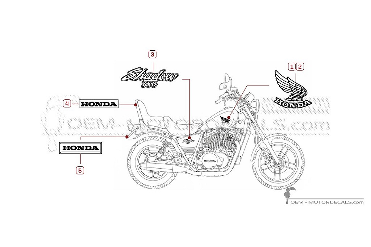 Naklejki do Honda VT750C SHADOW 1983 • Honda Naklejki OEM