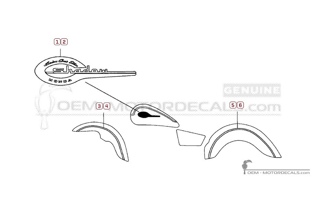 Aufkleber für Honda VT750C SHADOW 1999 • Honda OEM-Aufkleber