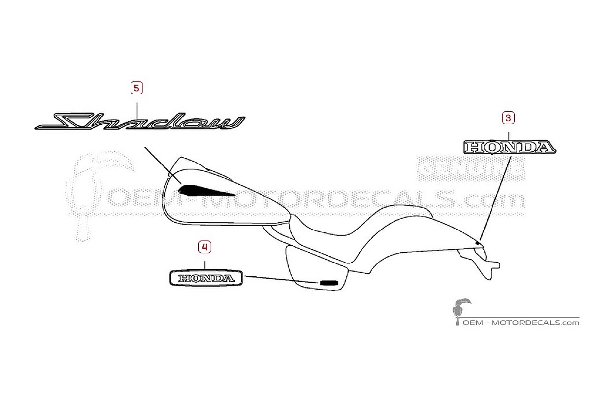 Pegatinas para Honda VT750C SHADOW Aero 2009 • Honda Pegatinas OEM