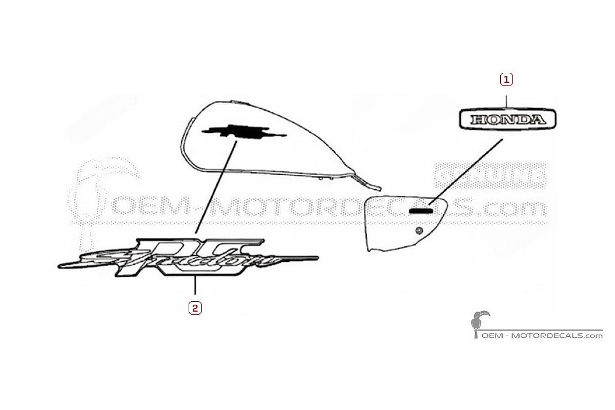 Aufkleber für Honda VT750C SHADOW RS 2011 • Honda OEM-Aufkleber