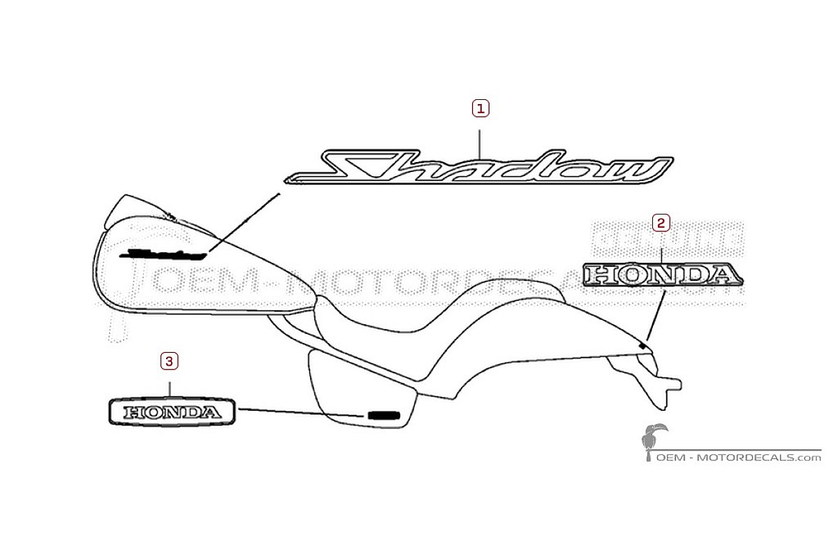 Aufkleber für Honda VT750C SHADOW Phantom 2011 • Honda OEM-Aufkleber