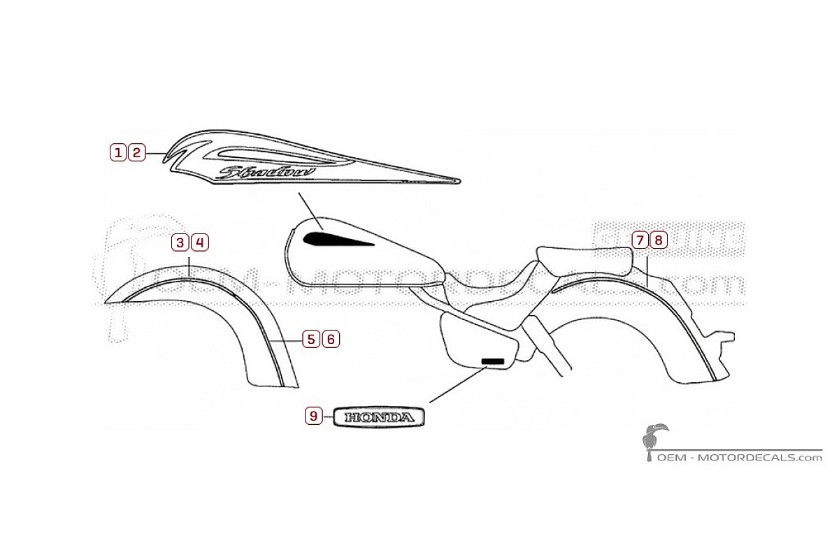 Naklejki do Honda VT750C SHADOW 2013 • Honda Naklejki OEM