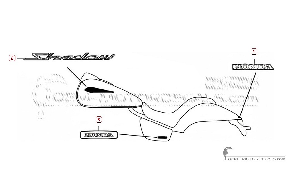 Aufkleber für Honda VT750C SHADOW Spirit 2014 • Honda OEM-Aufkleber