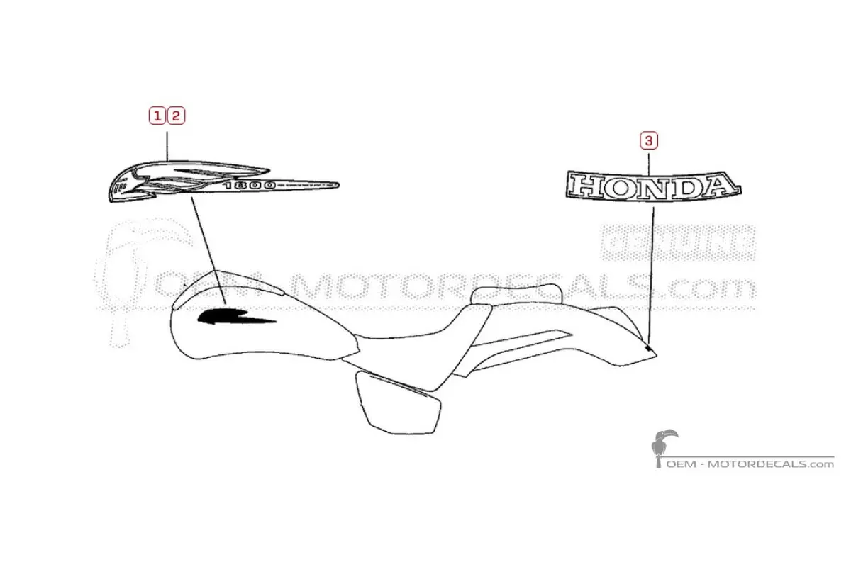 Autocollants pour Honda VTX1800 C 2002 • Honda Autocollants OEM