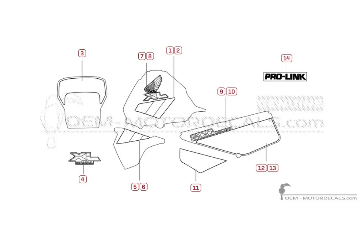 Decals for Honda XL600R 1986 • Honda OEM Decals