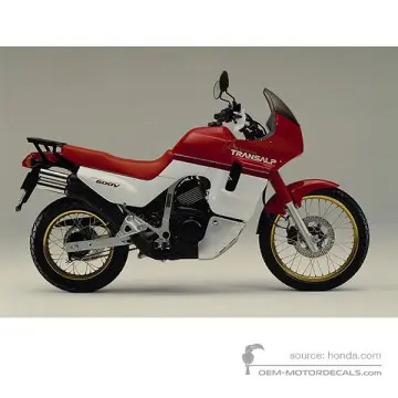 Honda XL600V TRANSALP 1989 - Czerwony - Furious Red