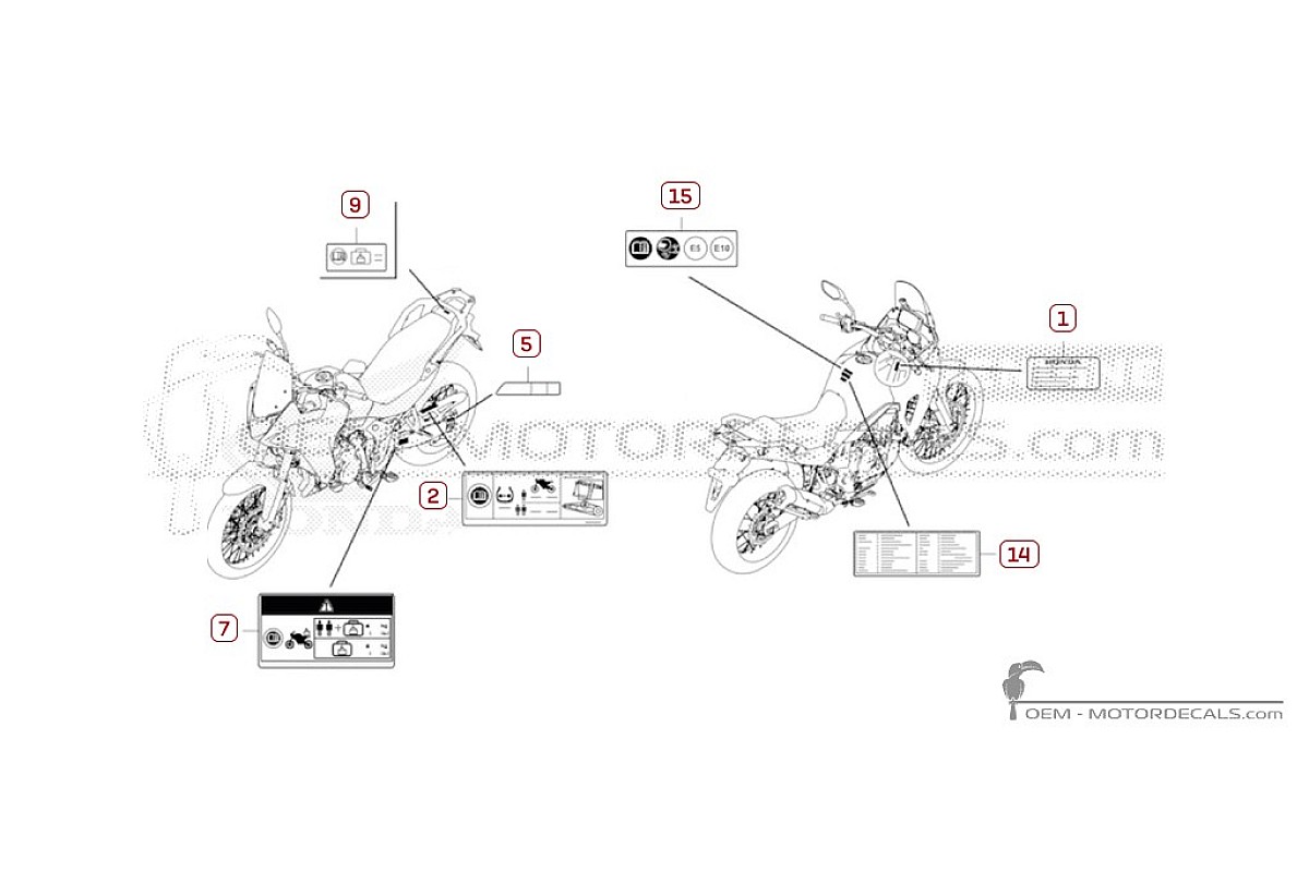 Pegatinas para Etiquetas de precaución • Honda Pegatinas OEM