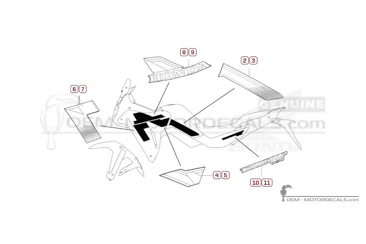 Adesivi per Honda XL750 TRANSALP 2026 • Honda Adesivi OEM