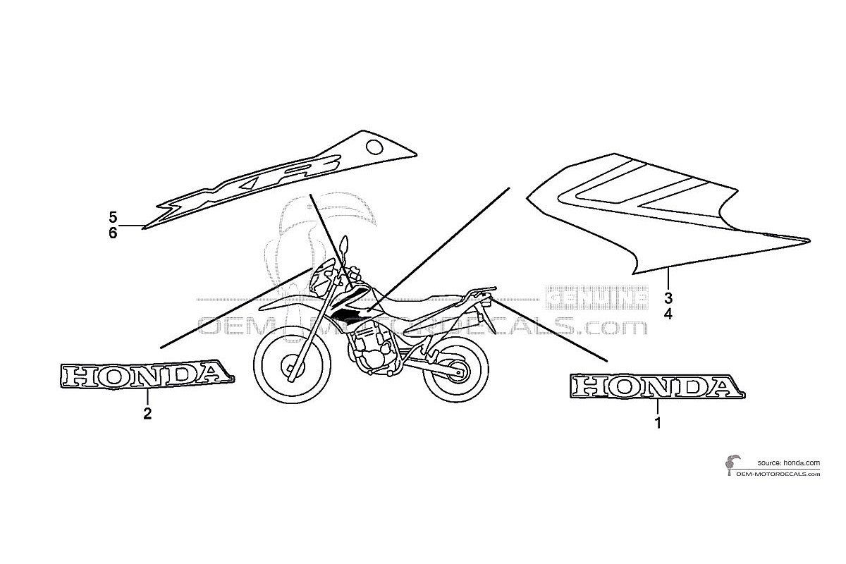 Pegatinas para Honda XR125L 2004 - Negro • Honda Pegatinas OEM