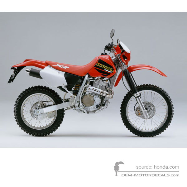 Decals for Honda XR400R 2001 - Red • Honda OEM Decals