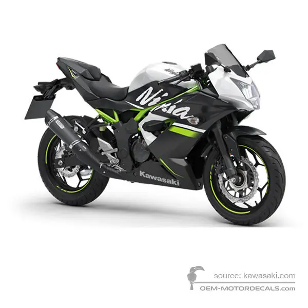 Kawasaki NINJA 125 2020 - Bianco - Metallic Flat Stardust White / Metallic Flat Spark Black