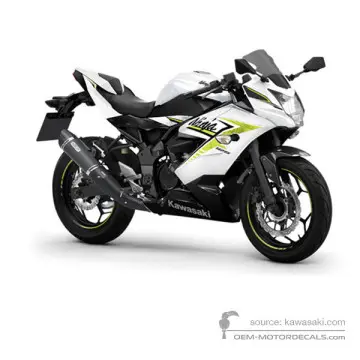 Kawasaki NINJA 125 2022 - Biały - Pearl Flat Stardust White / Metallic Spark Black