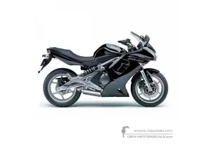 Adesivi per Kawasaki EX650 ER6F 2008 - Nero • Kawasaki Adesivi OEM