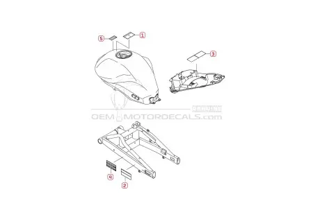 Kawasaki EX650 ER6F - Caution labels