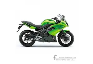 Autocollants pour Kawasaki EX650 ER6F 2010 - Vert • Kawasaki Autocollants OEM