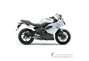 Autocollants pour Kawasaki EX650 ER6F 2010 - Blanc • Kawasaki Autocollants OEM