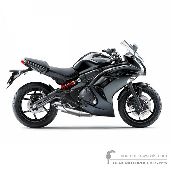 Stickers voor Kawasaki EX650 ER6F 2012 - Zwart • Kawasaki OEM Stickers