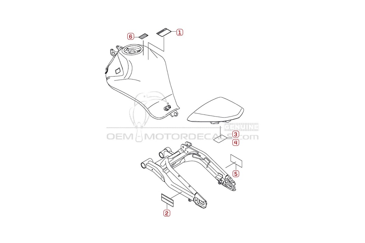 Stickers voor Kawasaki EX650 ER6F - Voorzichtigheid labels • Kawasaki OEM Stickers